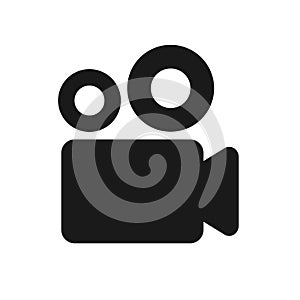 Video camera flat vector icon isolated on white background
